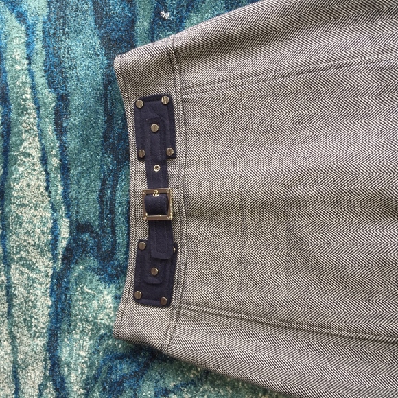 Tory Burch Navy Herringbone Pencil Skirt Navy - Picture 4 of 5